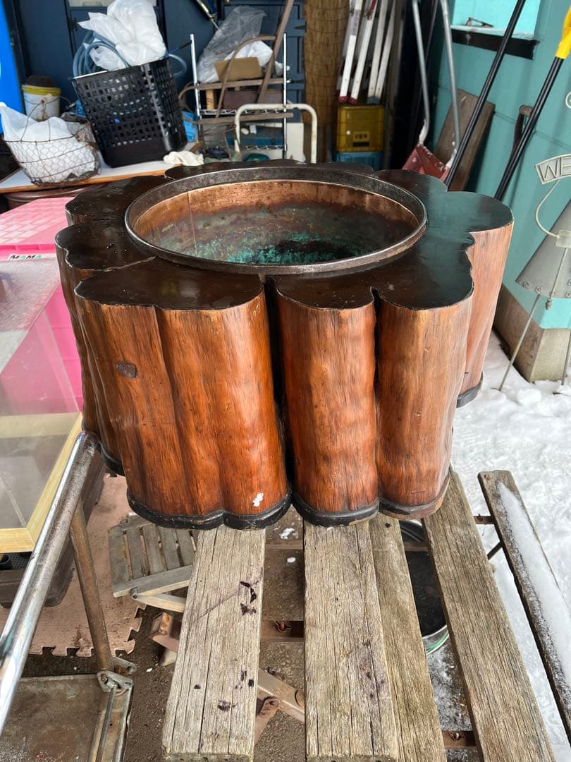 火鉢、くりぬき火鉢、超特大切り株火鉢、直径60センチ、囲炉裏、座卓、テーブル、
