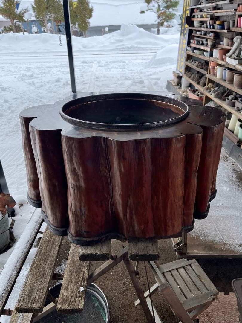 火鉢、くりぬき火鉢、超特大切り株火鉢、直径60センチ、囲炉裏、座卓、テーブル、