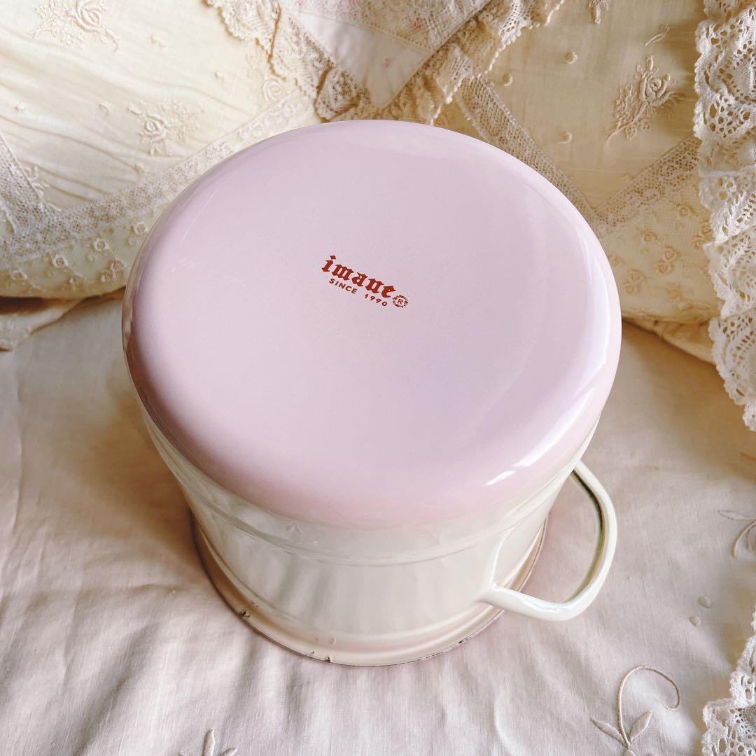 お値下げ♡イマン♡ダイアナローズホーローキャニスターマニーローズバスケット薔薇