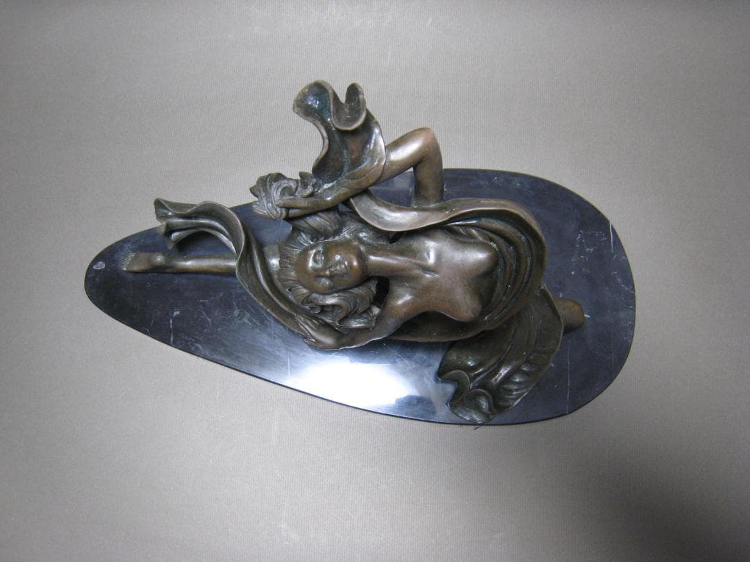 ブロンズ像 舞女 G. Michiel 銅像 インテリア 大理石台座 38cm