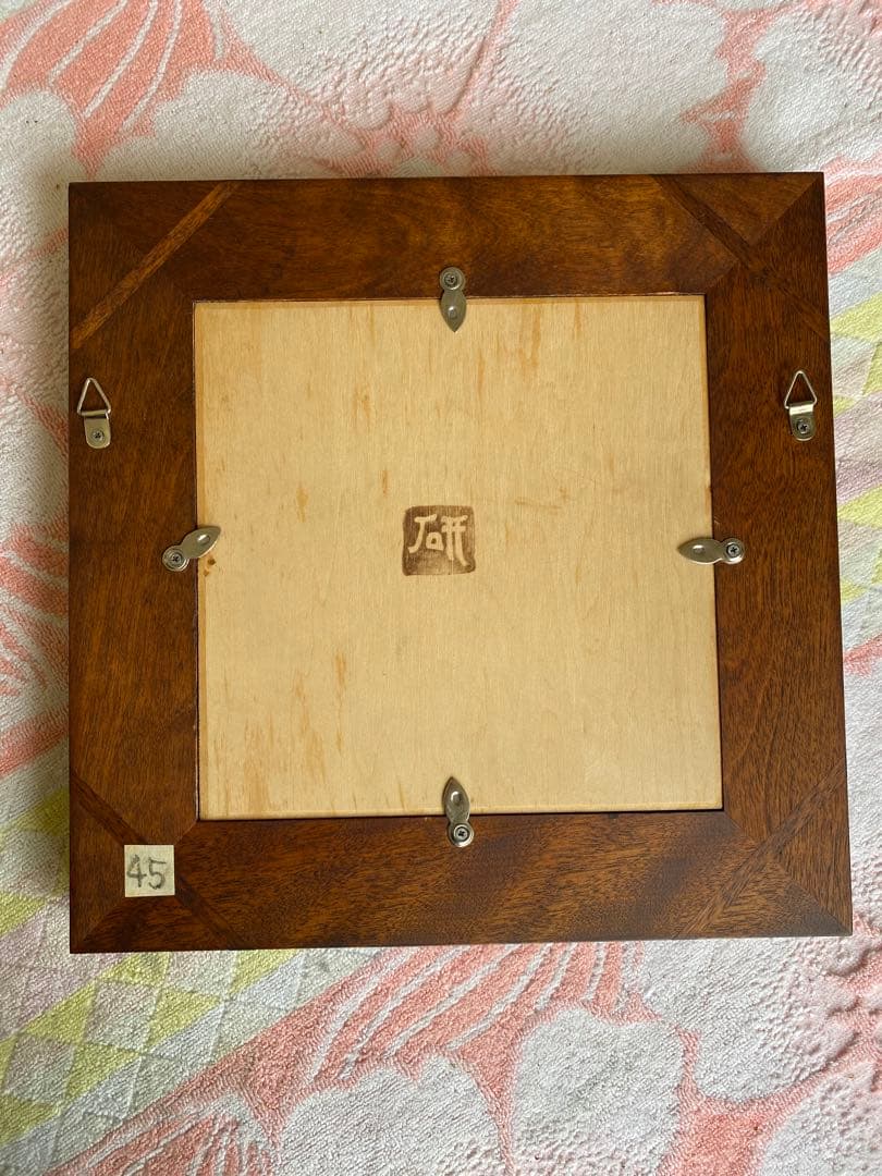 船木研児　スリップウェア　陶板　鳥　額装