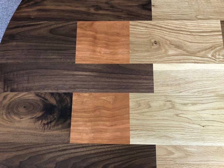 ☆ 送料無料 試作品100丸カラフル無垢材 国産折脚テーブル ☆