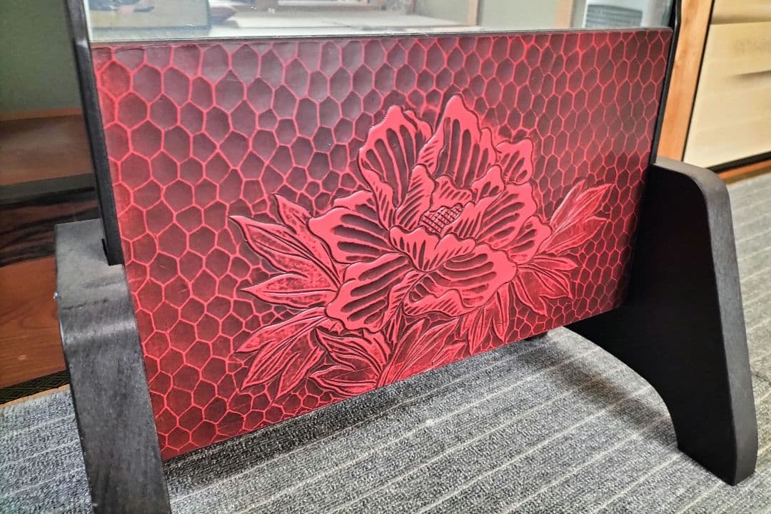 鎌倉彫　姿見　スタンドミラー