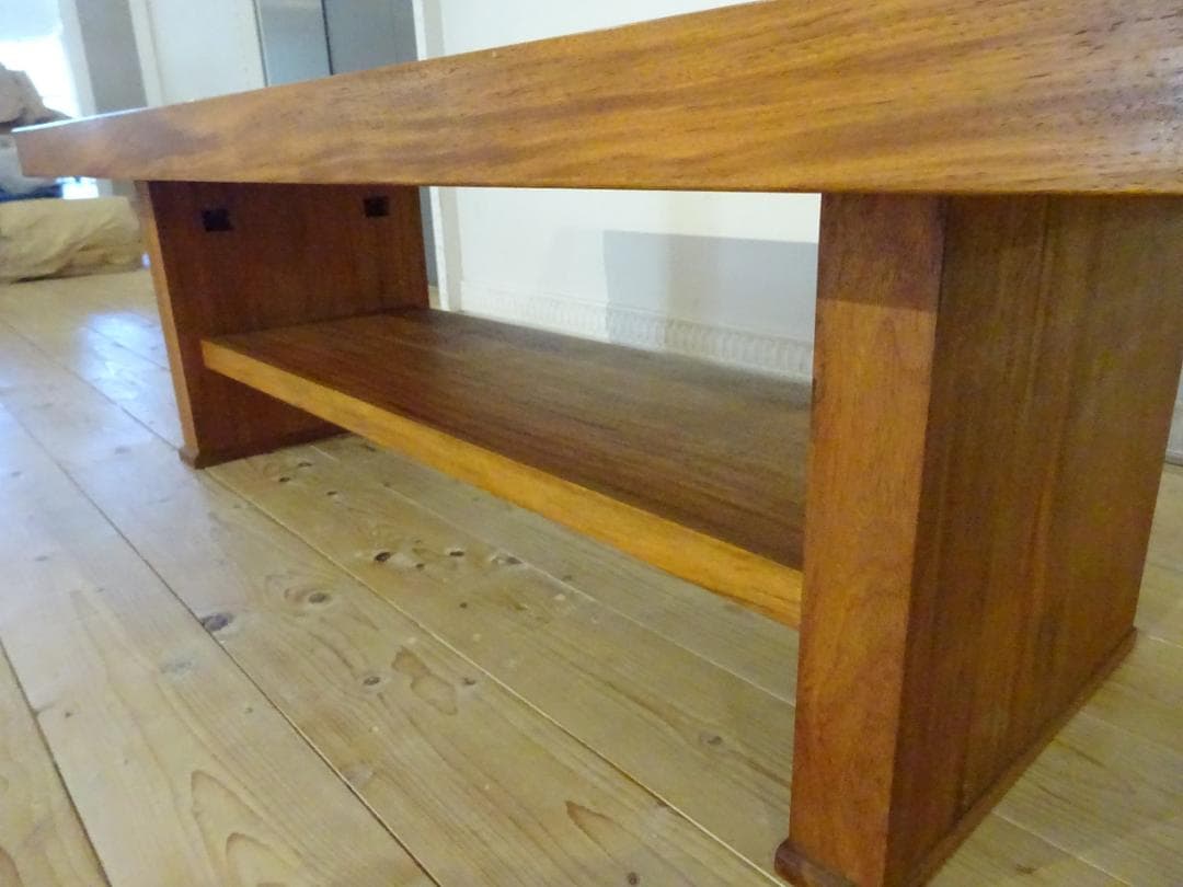 銘木　天然木　一枚板　ブビンガ　センターテーブル　リビングテーブル