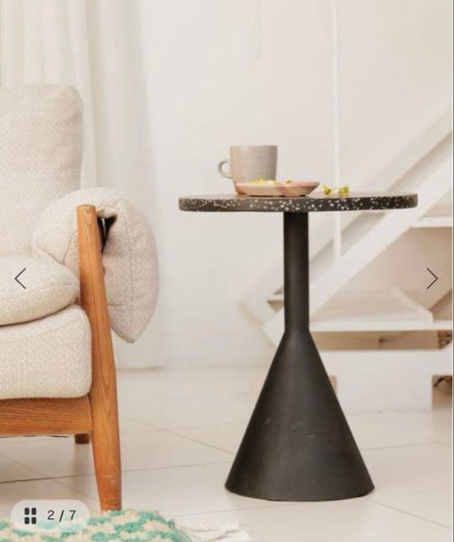 【LaForma】MELANO terrazzo black サイドテーブル