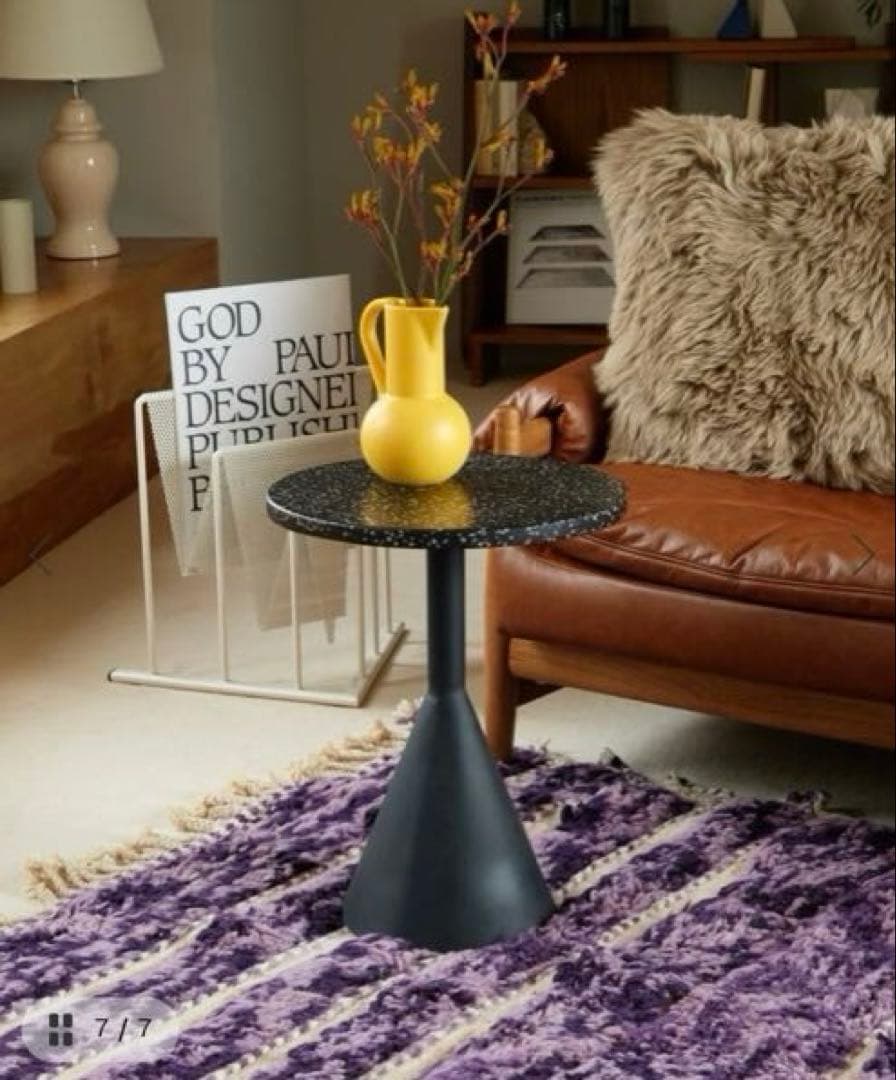 【LaForma】MELANO terrazzo black サイドテーブル