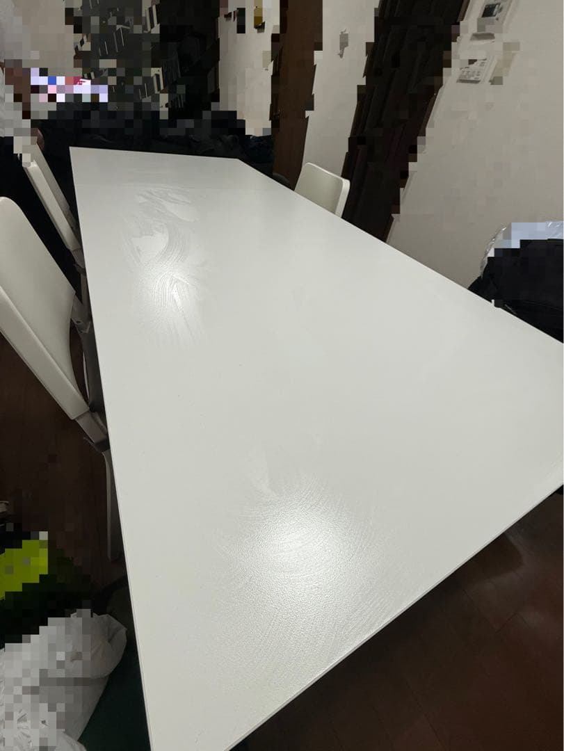 【美品‼︎値下げ対応】IKEA ホワイト 長方形 ダイニングテーブル　椅子4脚付き