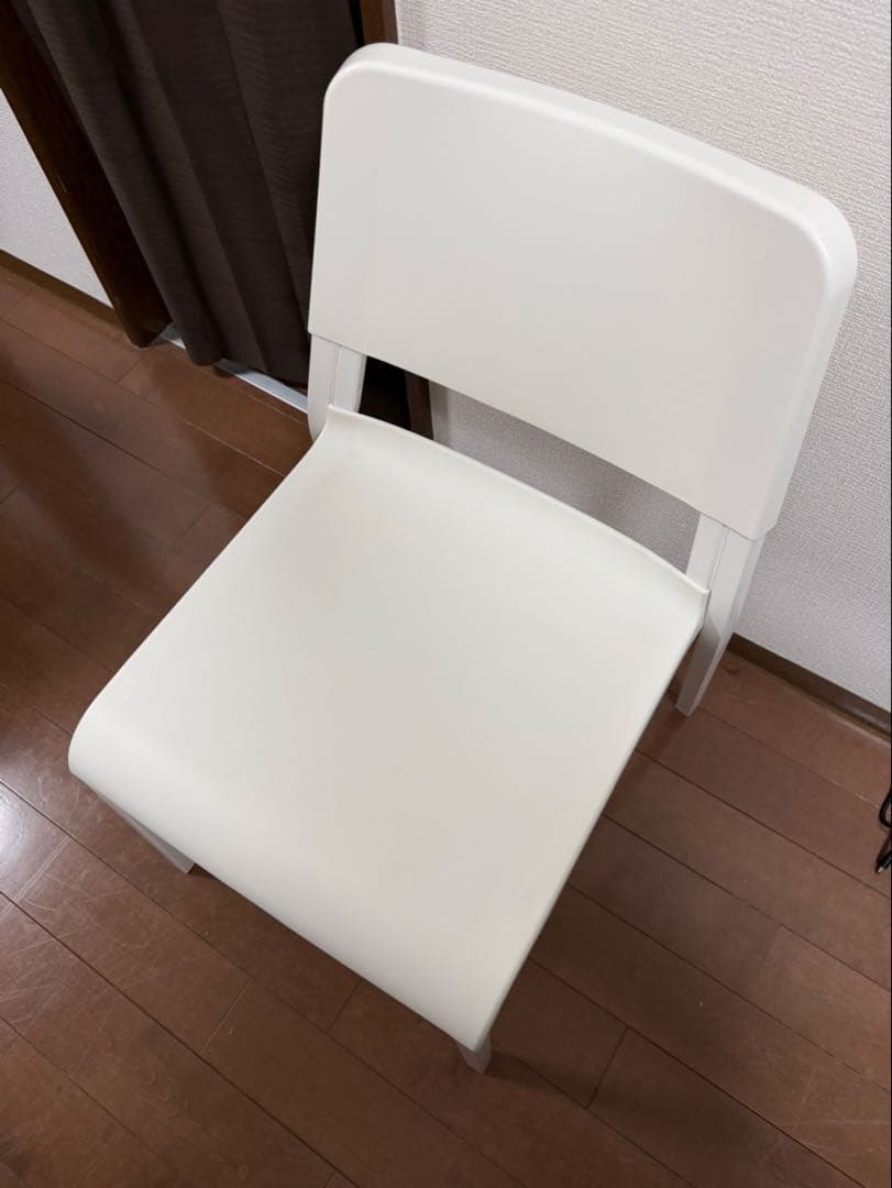 【美品‼︎値下げ対応】IKEA ホワイト 長方形 ダイニングテーブル　椅子4脚付き