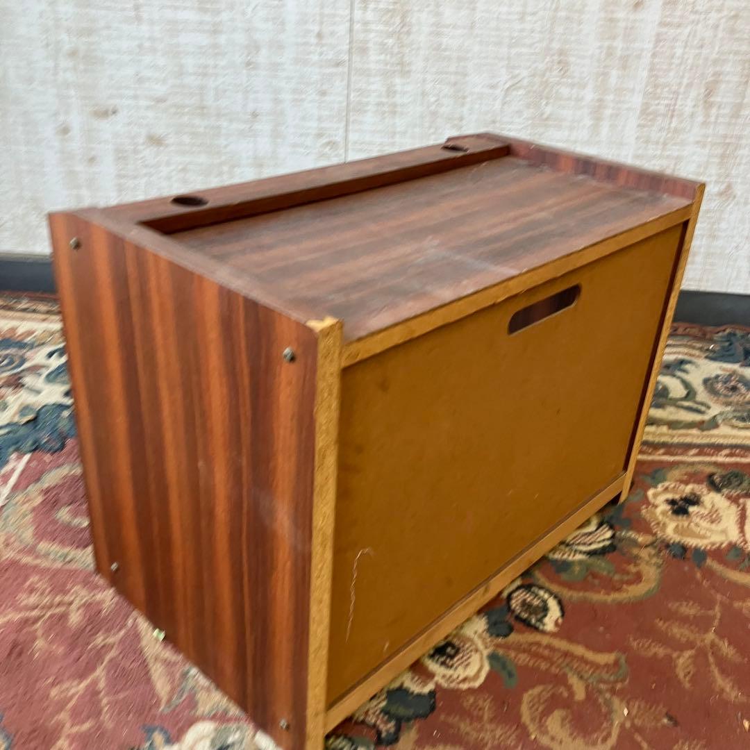 昭和レトロ ミッドセンチュリー ガラス扉 木製レコードラック テレビ台 古家具