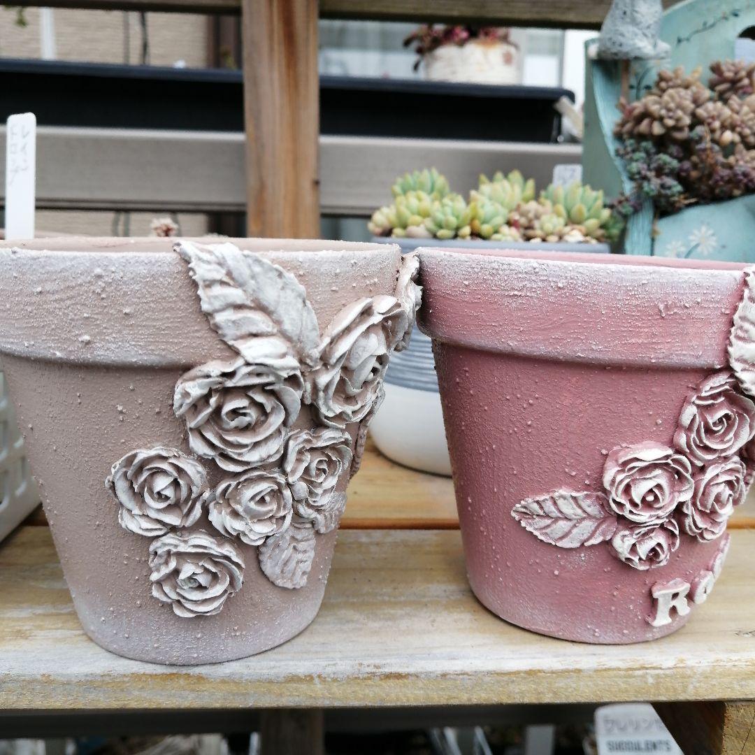 E-51. 素焼き リメ鉢 ハンドメイド アンティーク 多肉植物 - メルカリ