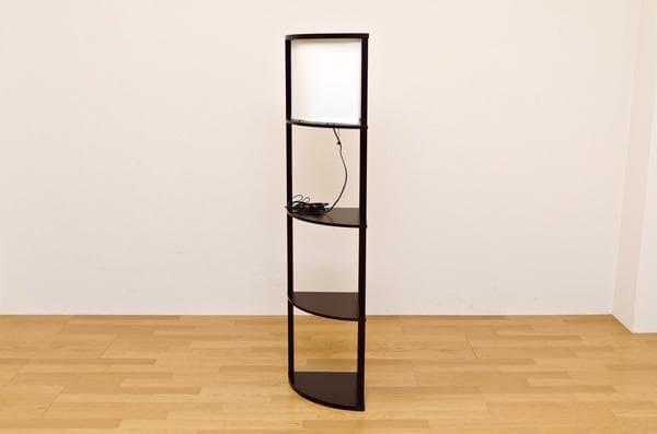 《新品・送料無料》棚付フロアライト　コーナー　DBR/LBR