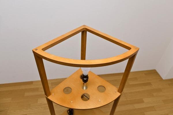 《新品・送料無料》棚付フロアライト　コーナー　DBR/LBR