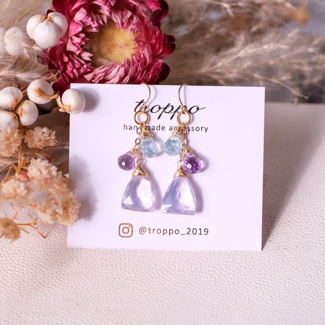 14kgfスコロライトトライアングルピアス/イヤリング 14kgfスコロライトトライアングルピアス/イヤリングの通販｜inso