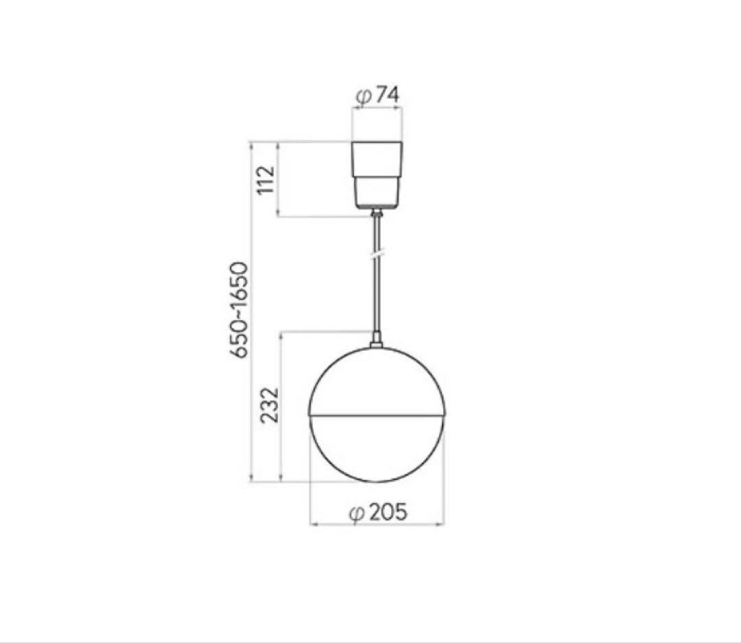 マックスレイ　球形ペンダントライト ブラック/ホワイト