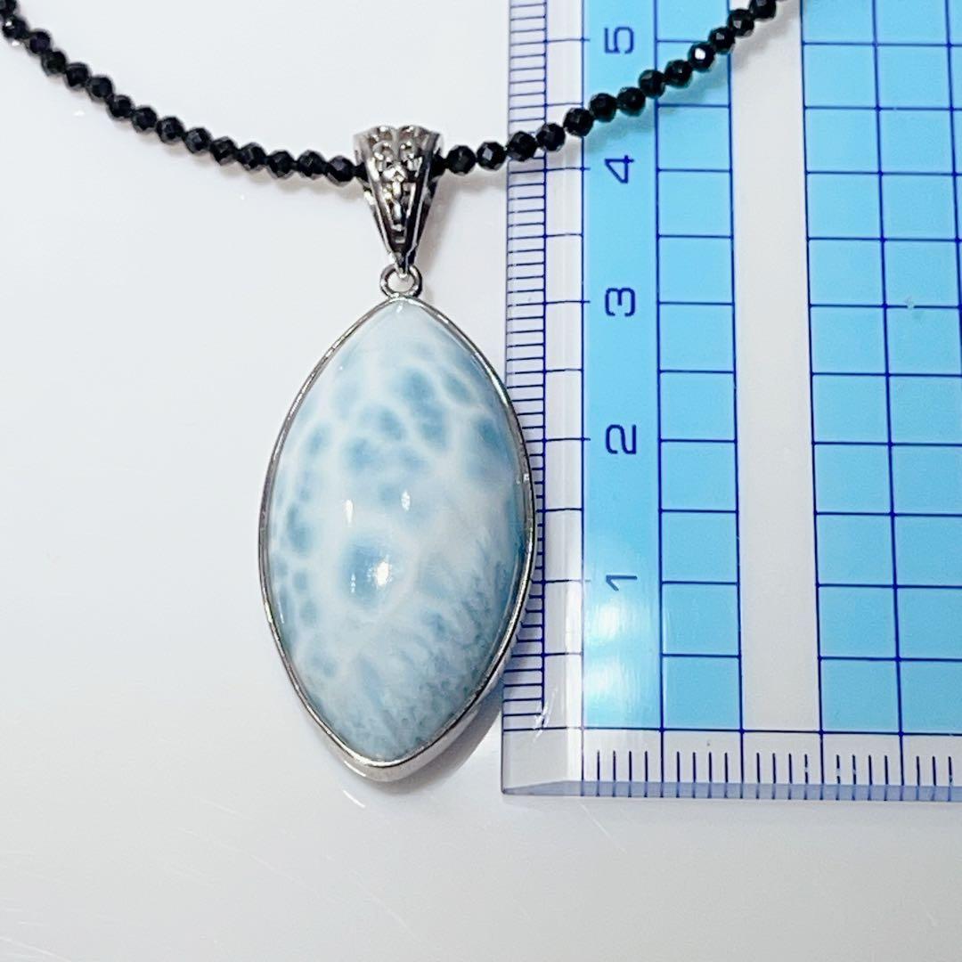 ラリマーペンダントブラックスピネルネックレスNO25-1708