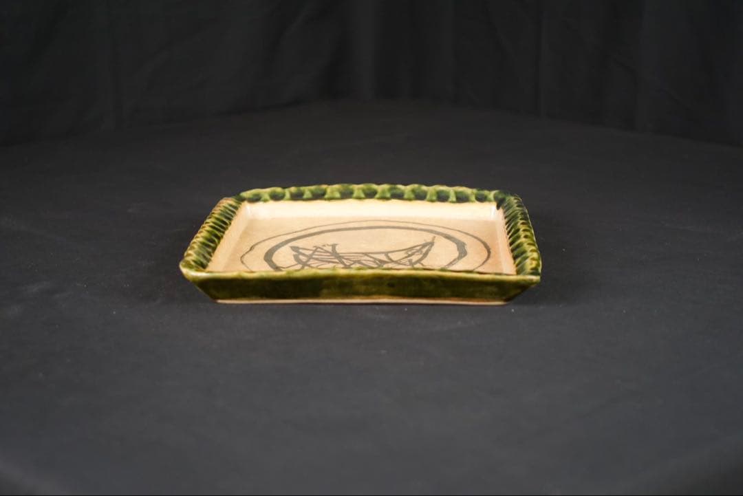 北川民次 バッタ 霞仙作 絵皿 飾皿 洋画家 二科会 静岡