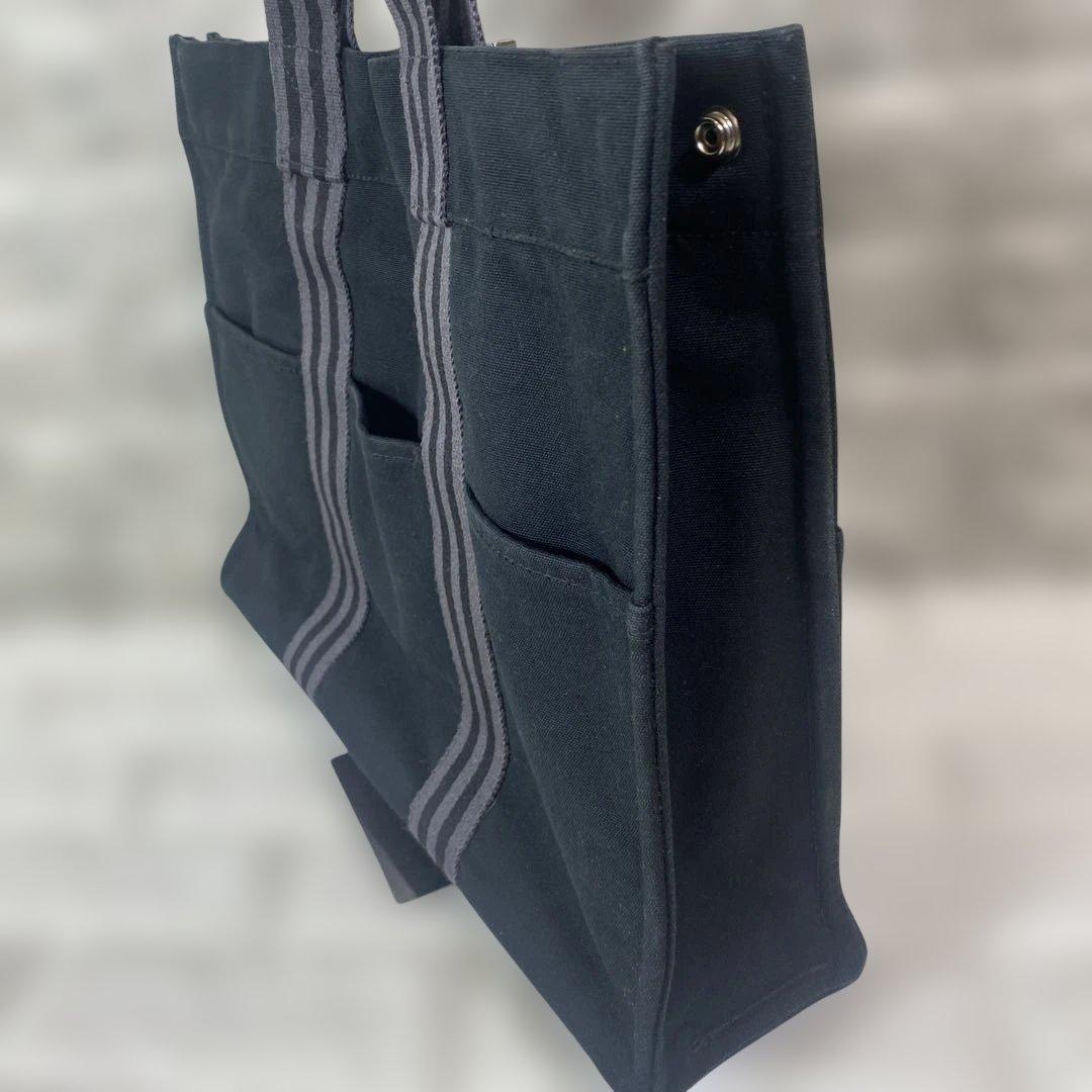 美品　HERMES エルメスフールトゥ MMトートバッグ　コットンキャンパス 黒