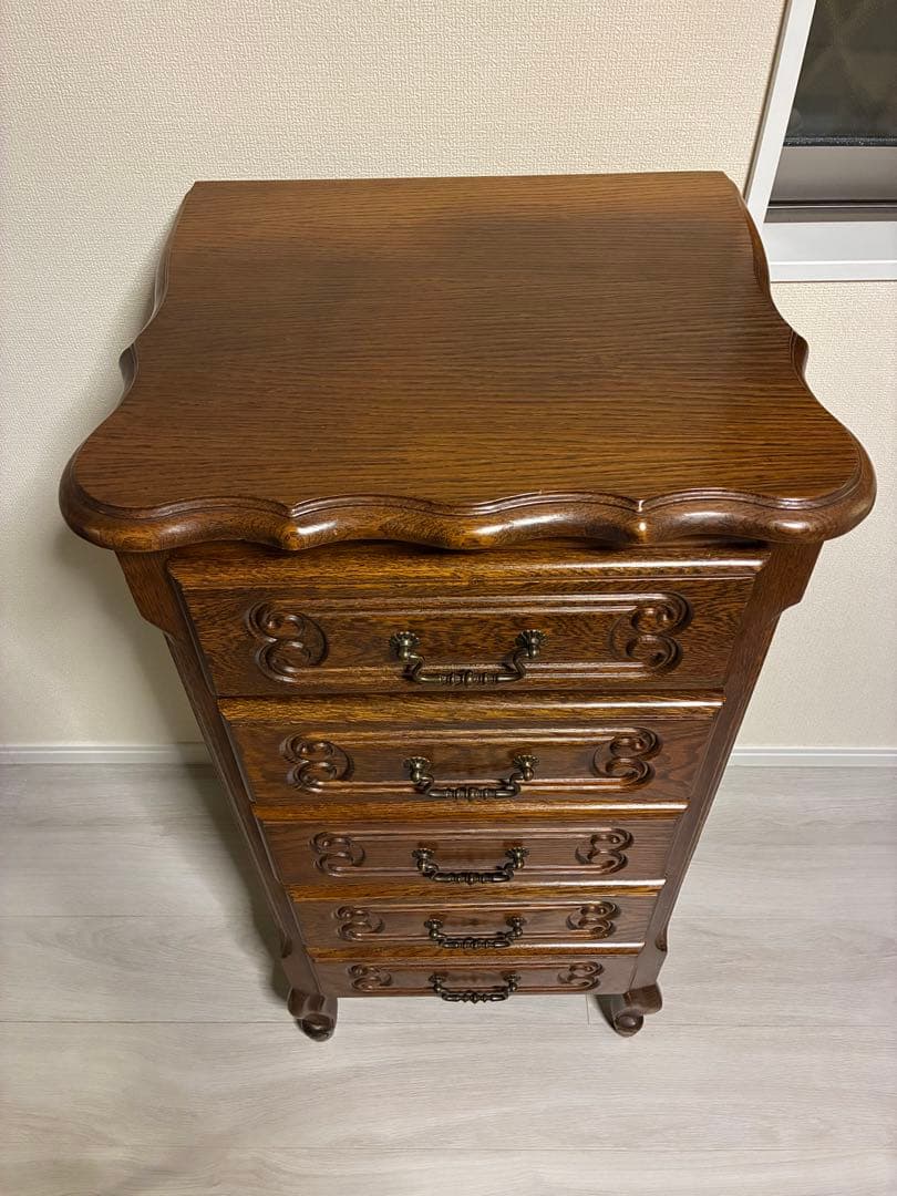 三越ブルージュ クラシック猫足 ルーマニア製 5段チェスト チェスト 輸入家具