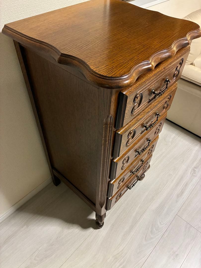 三越ブルージュ クラシック猫足 ルーマニア製 5段チェスト チェスト 輸入家具