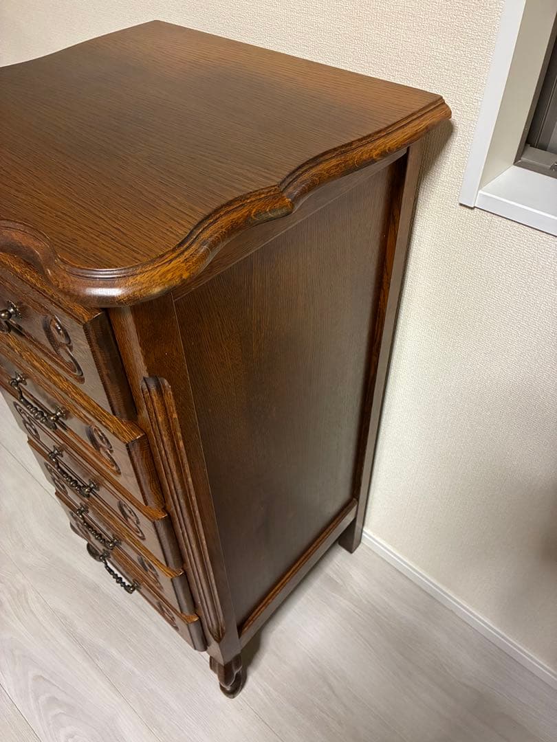 三越ブルージュ クラシック猫足 ルーマニア製 5段チェスト チェスト 輸入家具