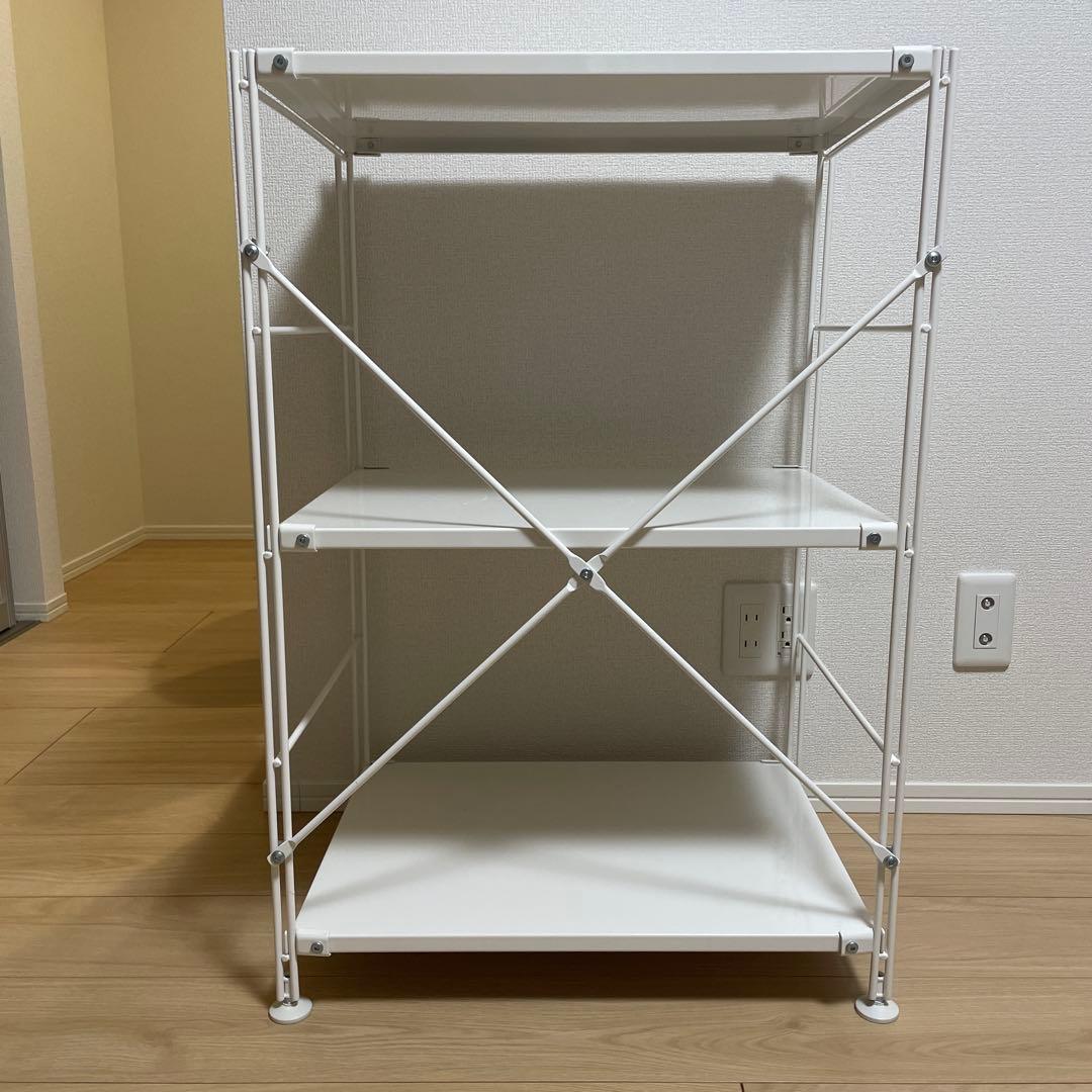 無印良品　スチールユニットシェルフ・スチール棚セット・小・ライトグレー