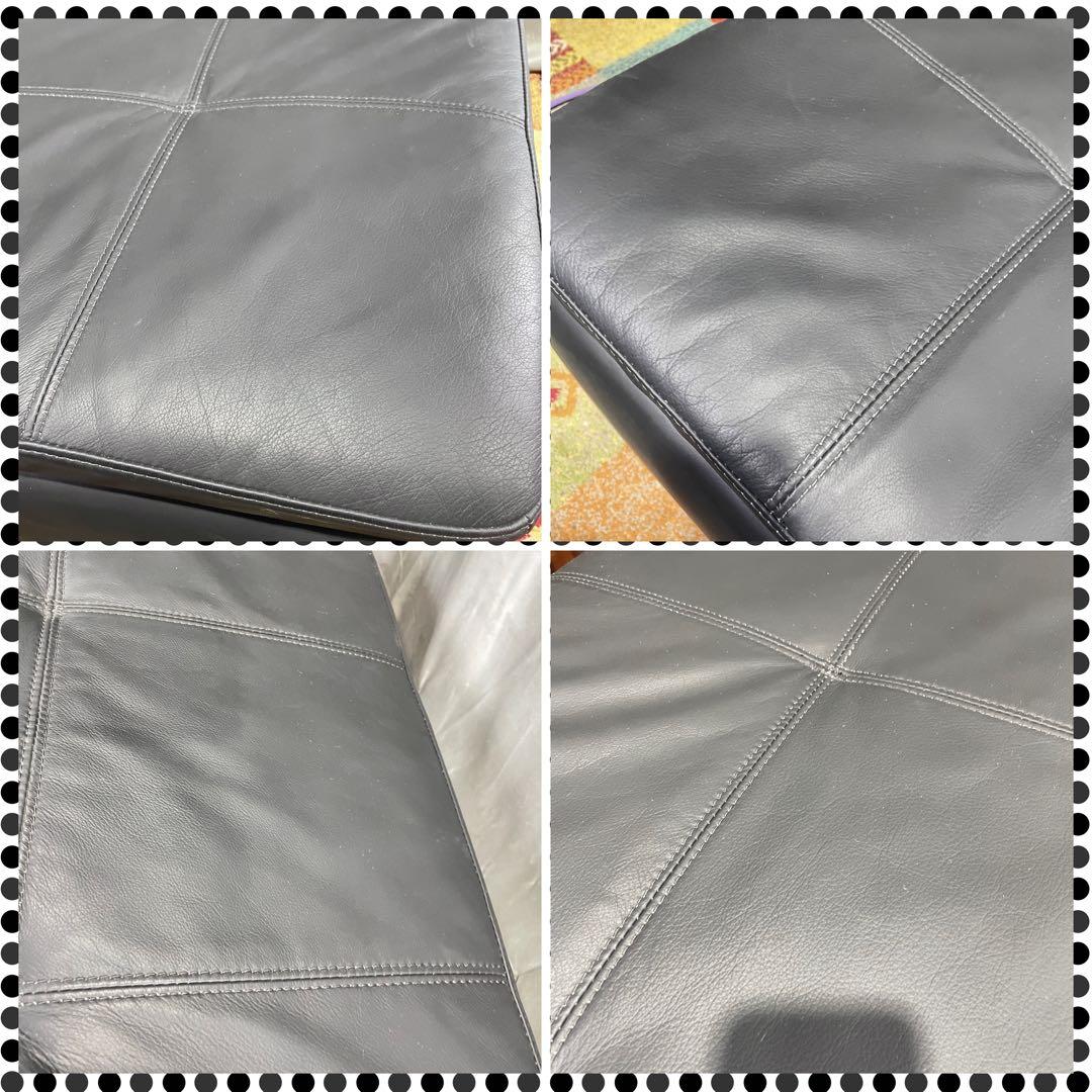 ♪ BeConcept 本革オットマン ソファ ブラック ビーコンセプト