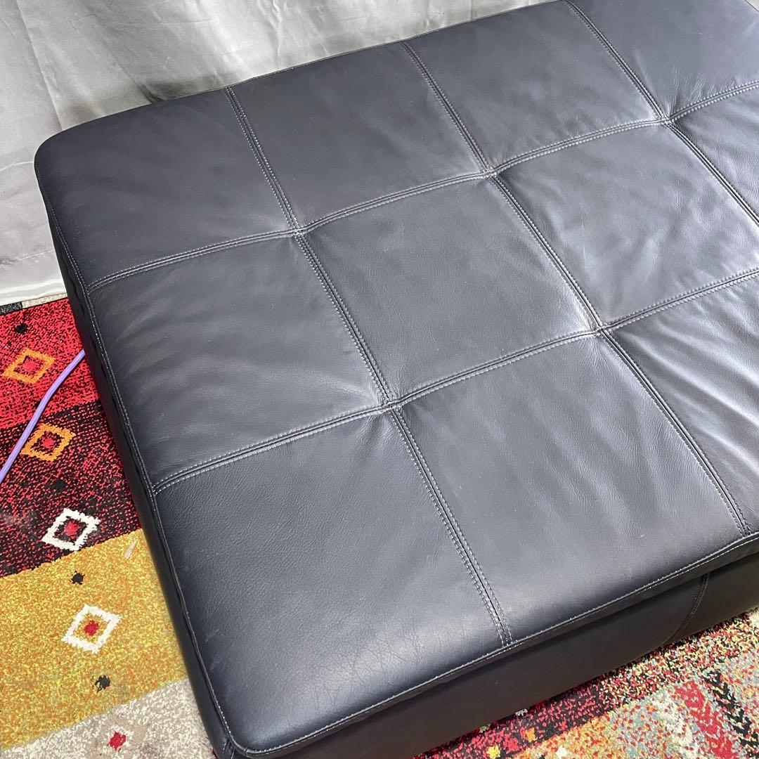 ♪ BeConcept 本革オットマン ソファ ブラック ビーコンセプト