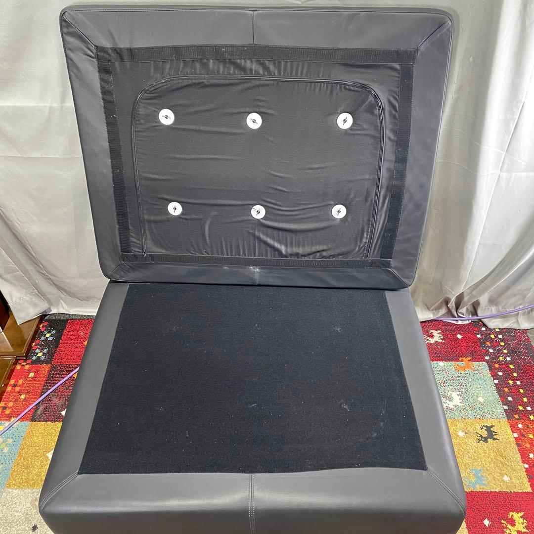 ♪ BeConcept 本革オットマン ソファ ブラック ビーコンセプト