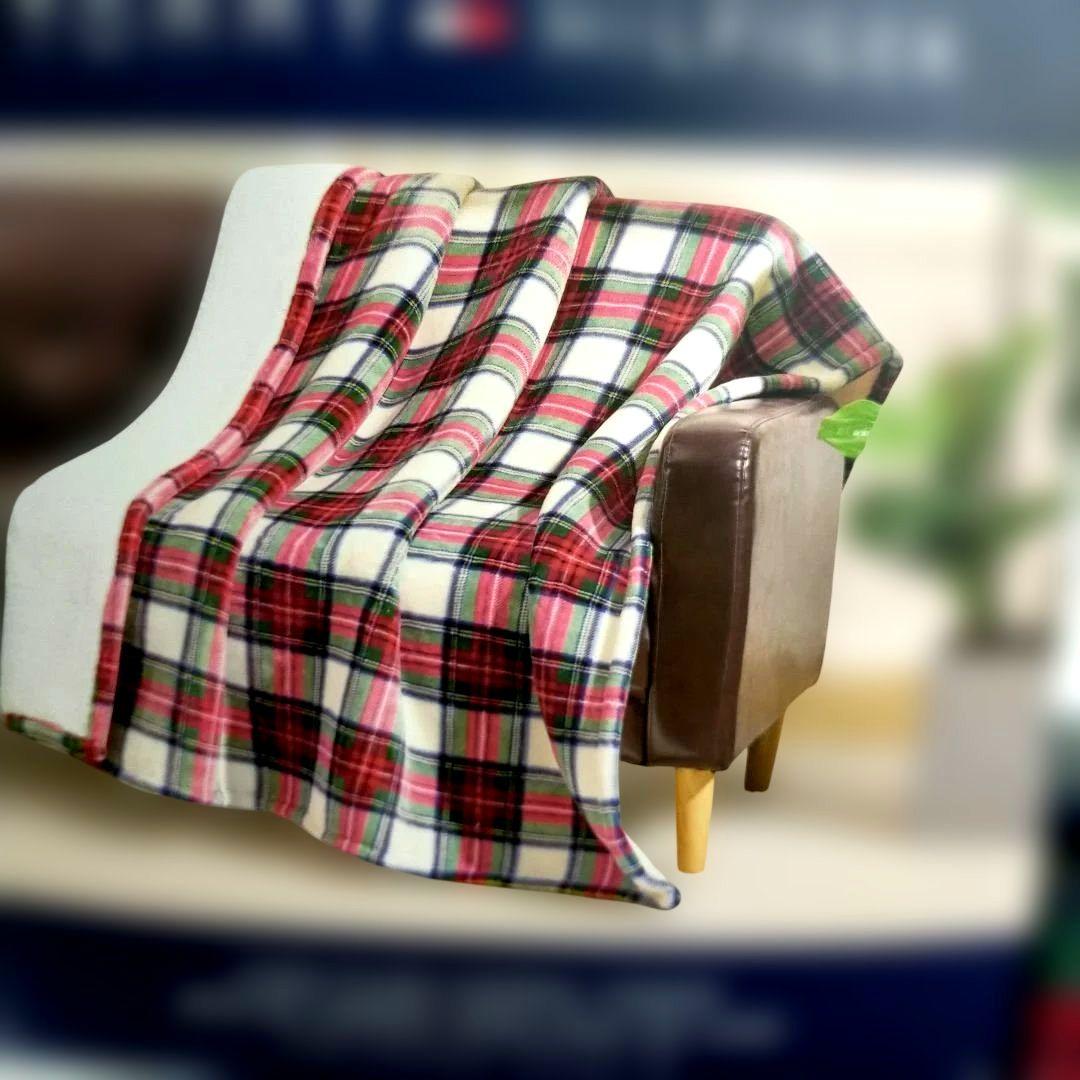   チェック柄ブランケット 127x178cm