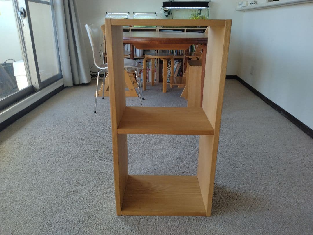 【美品】MUJI無印良品 スタッキングシェルフ2×1段/オーク材オープンラック棚