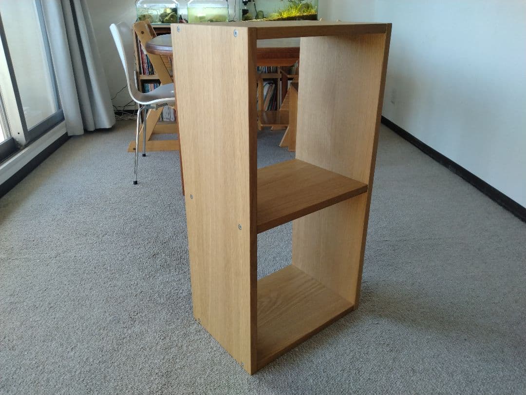 【美品】MUJI無印良品 スタッキングシェルフ2×1段/オーク材オープンラック棚