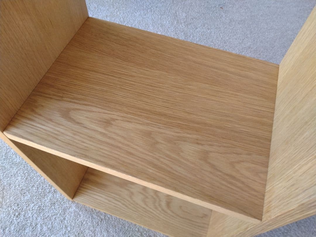 【美品】MUJI無印良品 スタッキングシェルフ2×1段/オーク材オープンラック棚