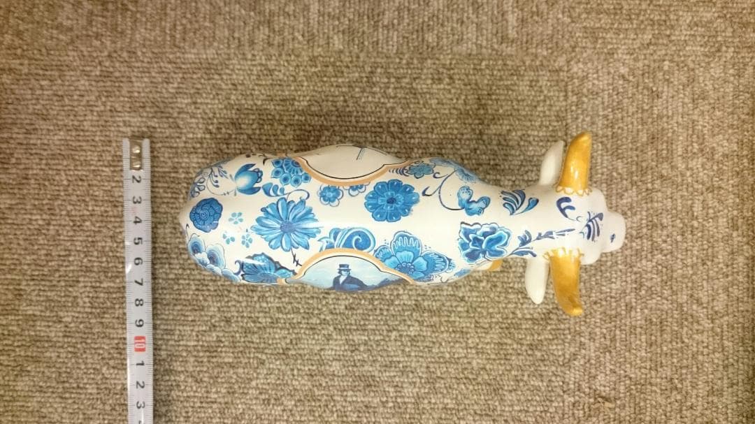 4 CowParade【カウパレード】牛置物 Blue Bone China