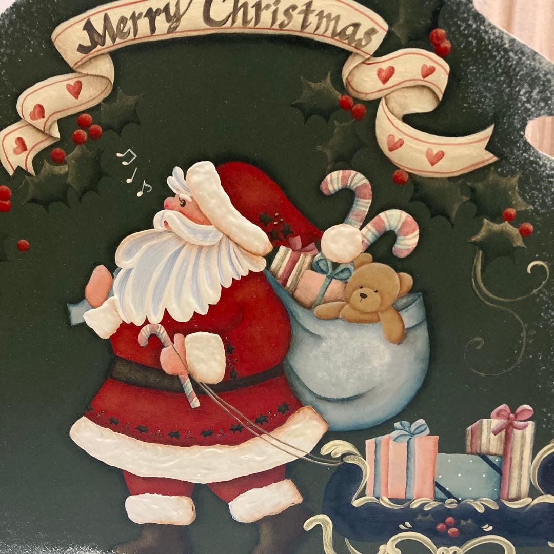トールペイント　クリスマスツリー&サンタ