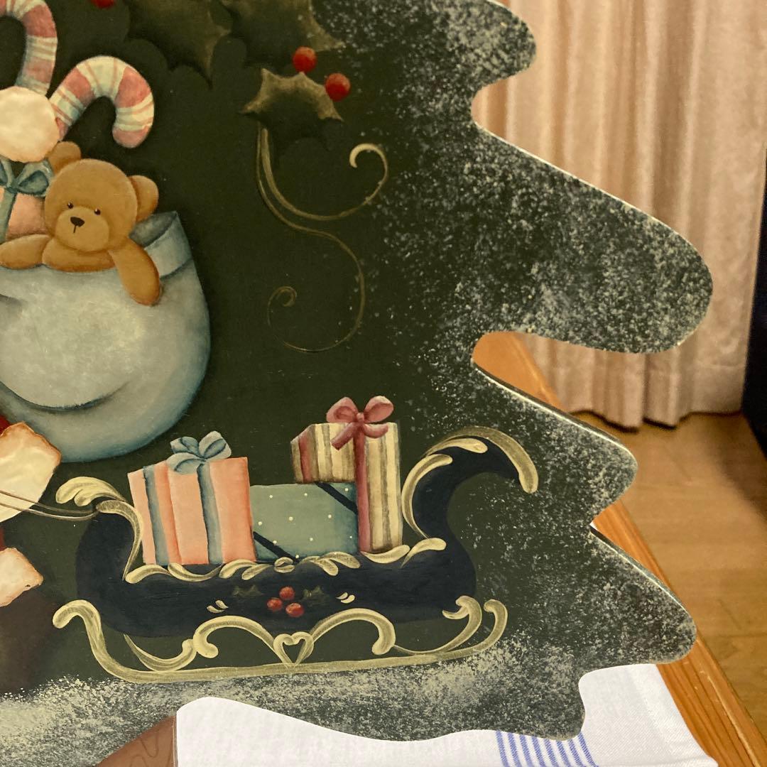 トールペイント　クリスマスツリー&サンタ