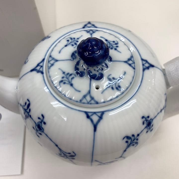 本物新品 ロイヤルコペンハーゲン ブルーフルーテッドプレイン　ミニティーポット