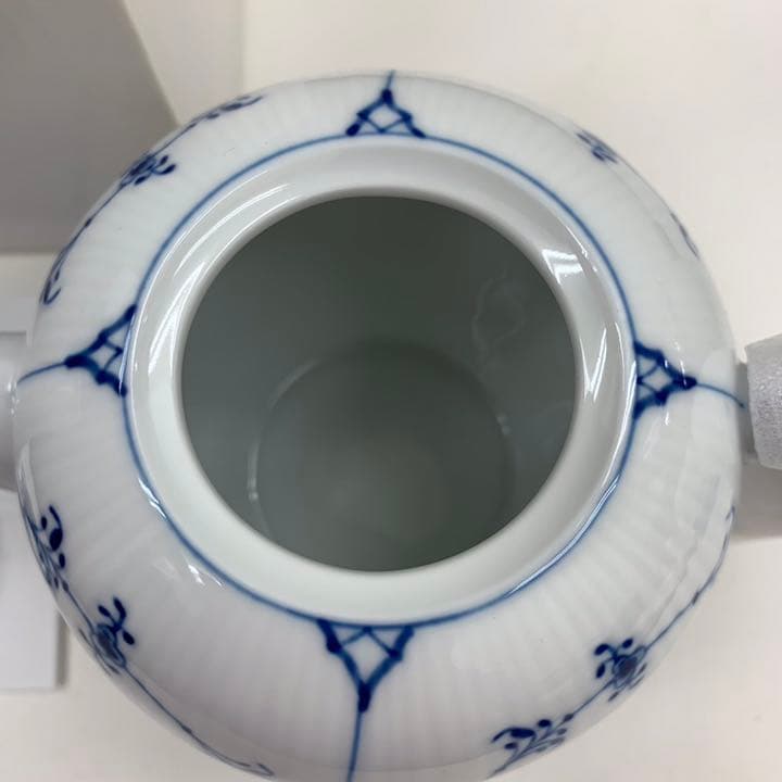 本物新品 ロイヤルコペンハーゲン ブルーフルーテッドプレイン　ミニティーポット