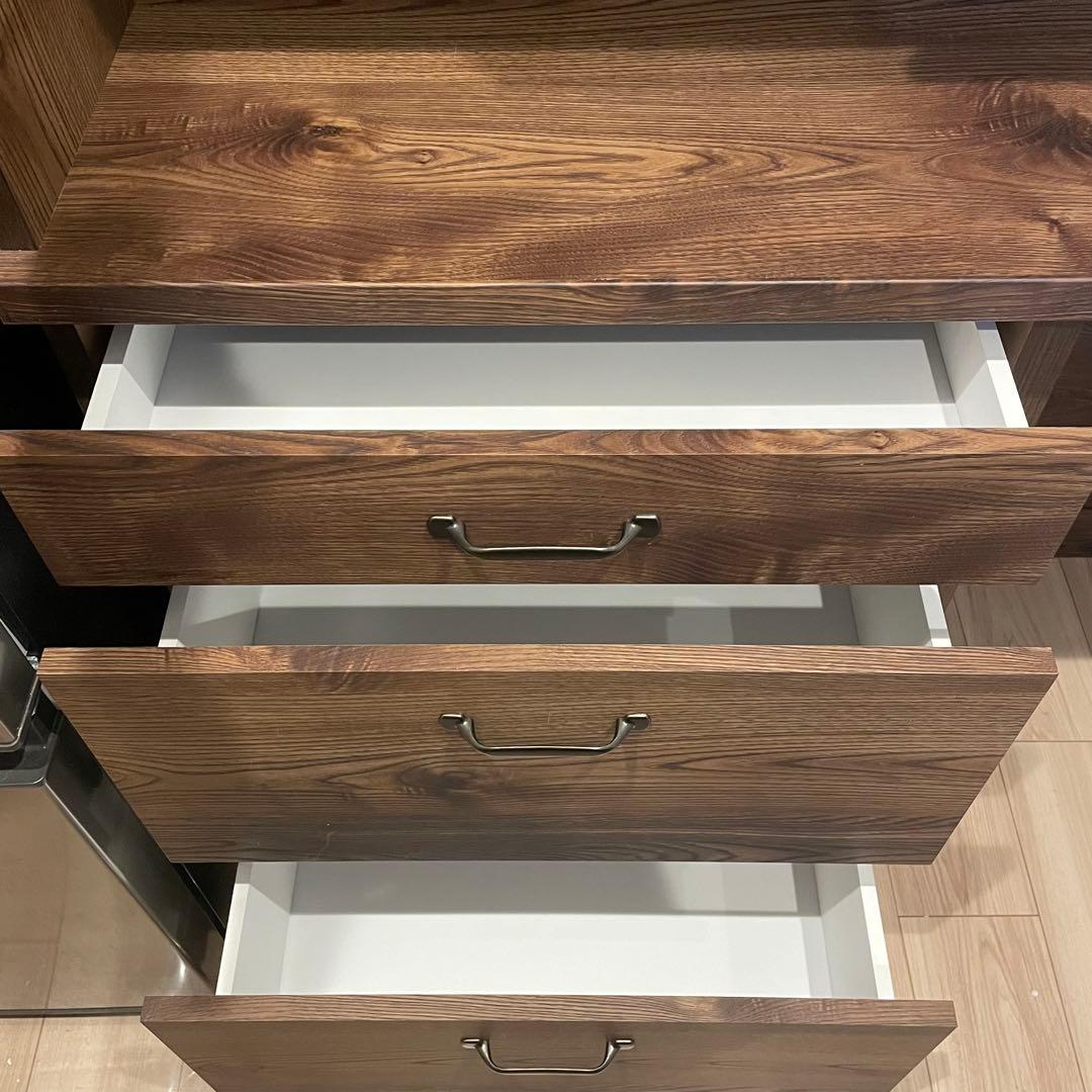 【✴︎最終値下げ】 LOWYA 食器棚 アンティーク調ゴミ箱収納タイプ