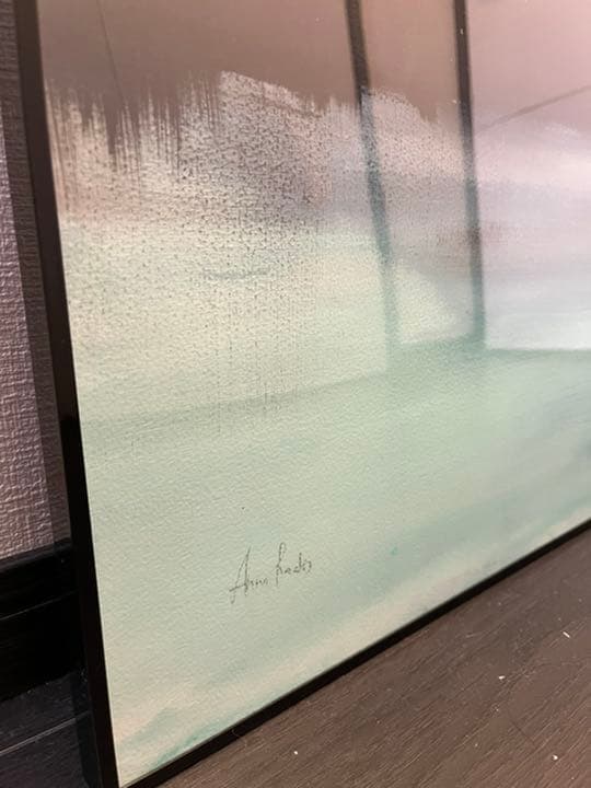 海の絵画アート（ターコイズ、ダークブルー）