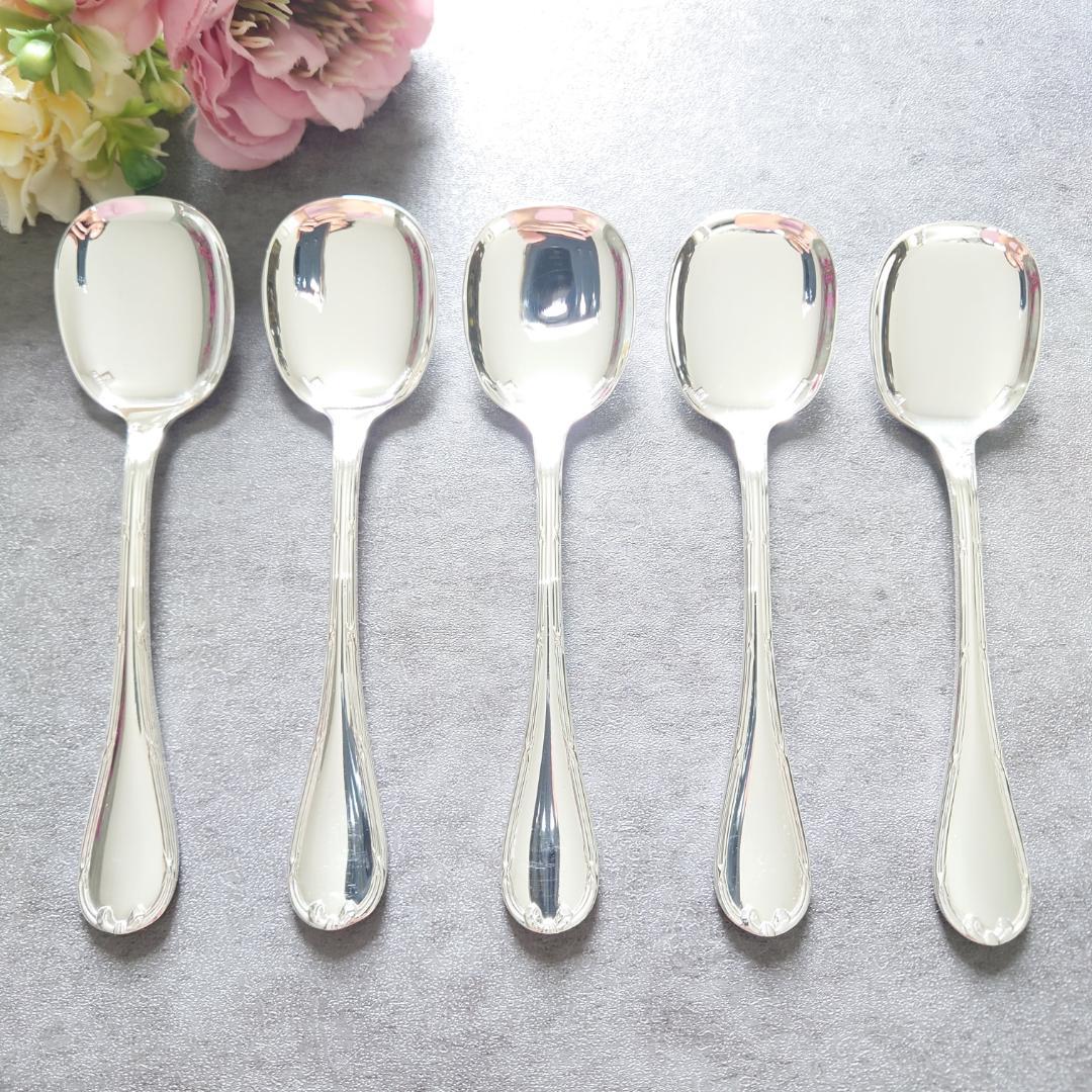 希少 美品 クリストフル リュバン アイスクリームスプーン 5点