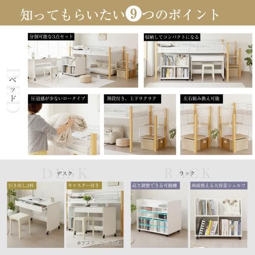 ロフトベッド パイプベッド シングル 耐荷重150kg 高さ109m ハイベッド