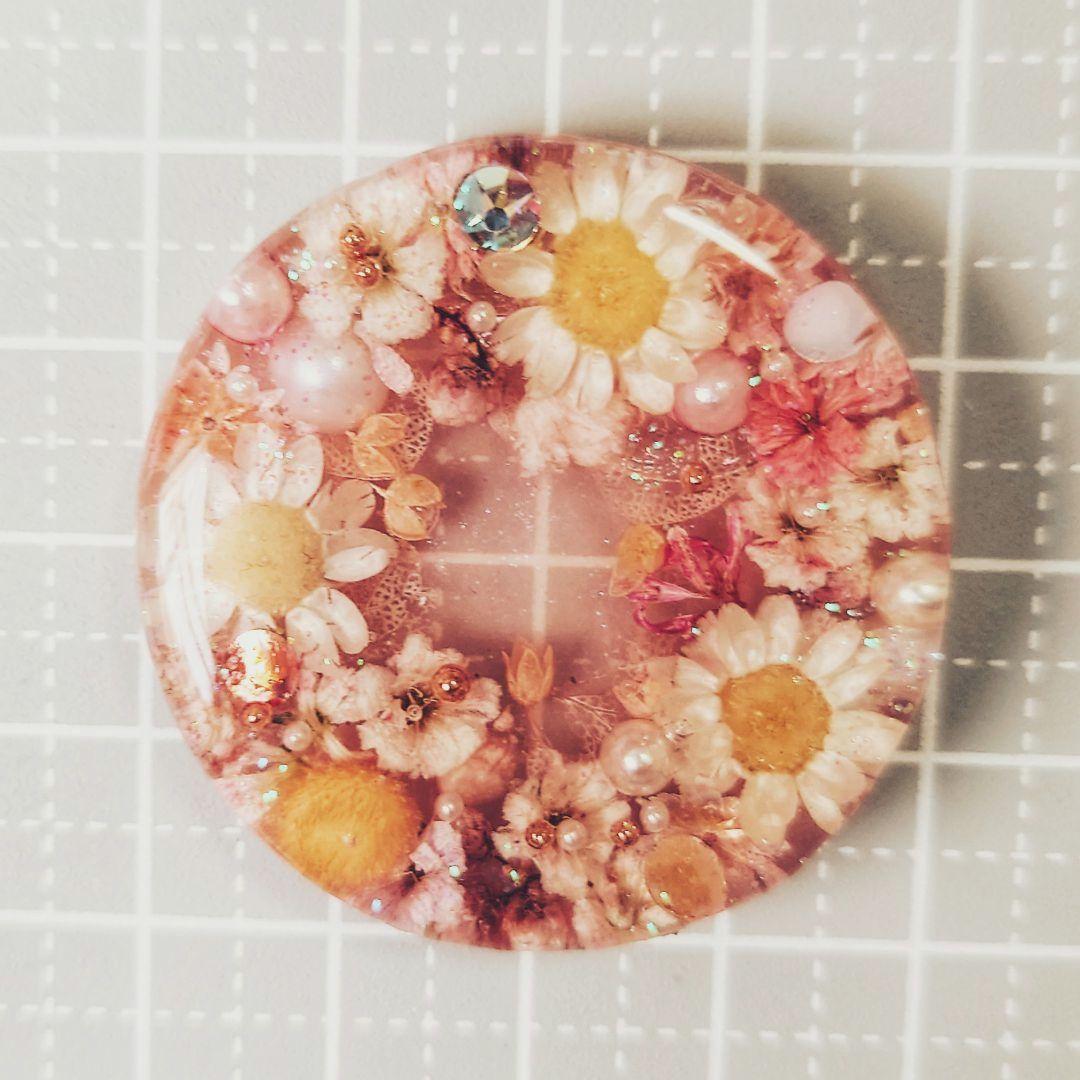 レジン ドライフラワー ヘアゴム ブローチ ポニーフック No.21