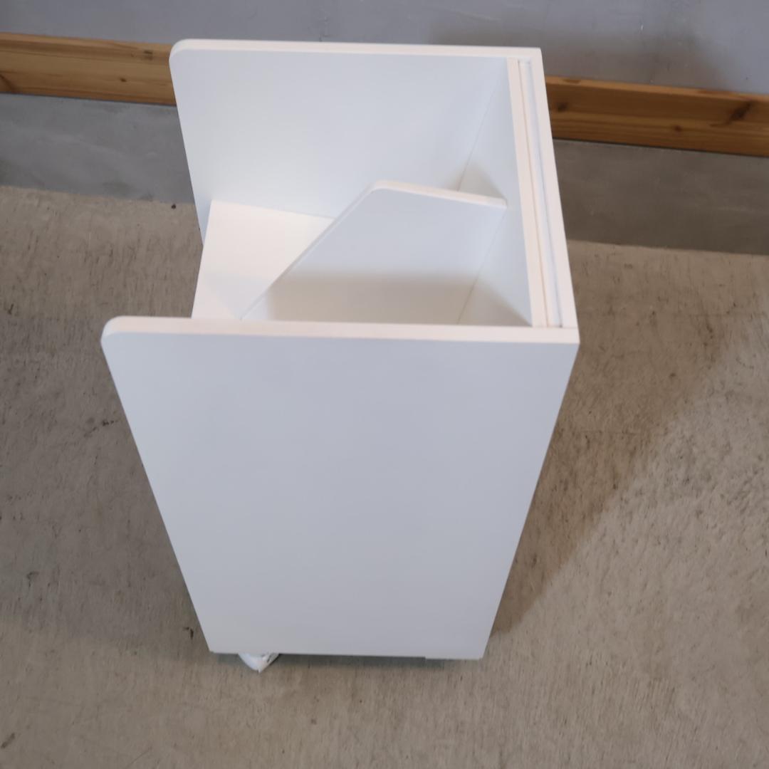 ディノス 2段 ワゴンラック キャスター付 ホワイト ブックシェルフ 本棚