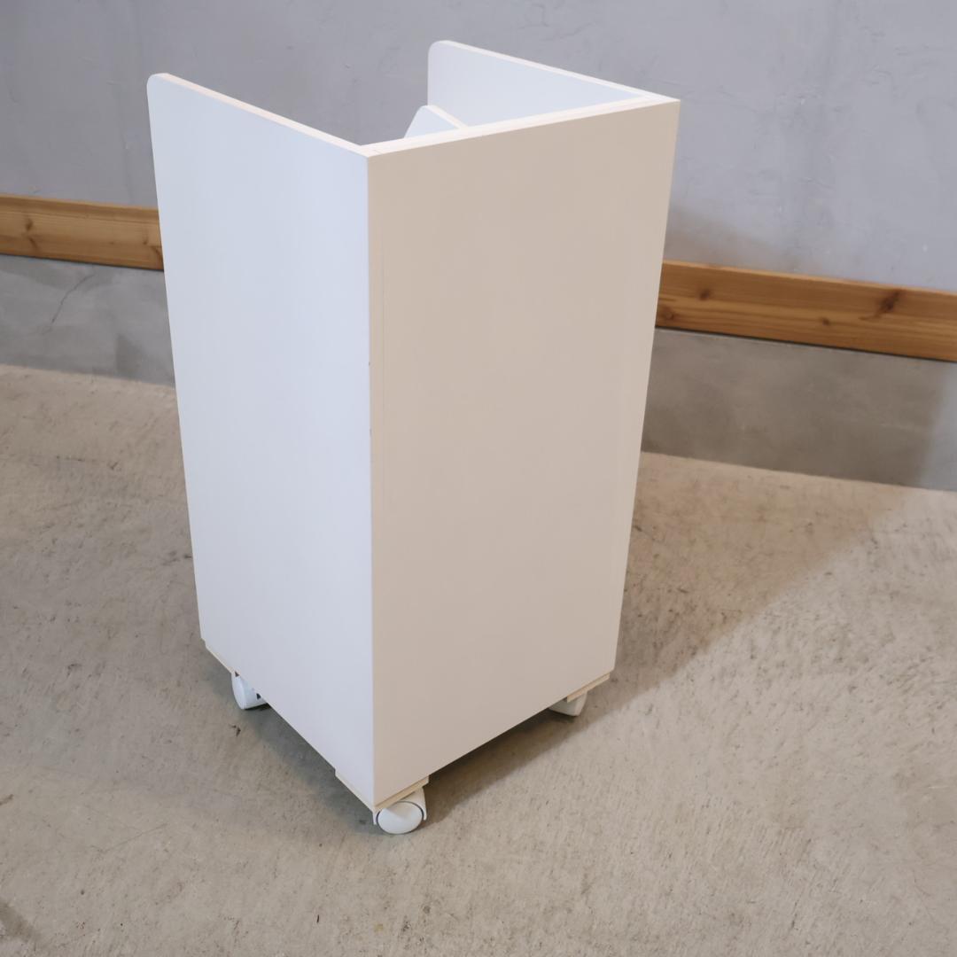 ディノス 2段 ワゴンラック キャスター付 ホワイト ブックシェルフ 本棚