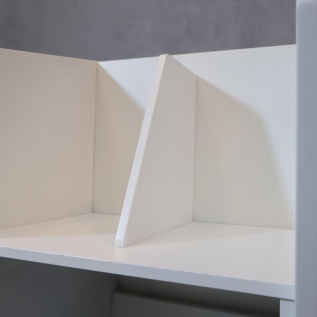 ディノス 2段 ワゴンラック キャスター付 ホワイト ブックシェルフ 本棚