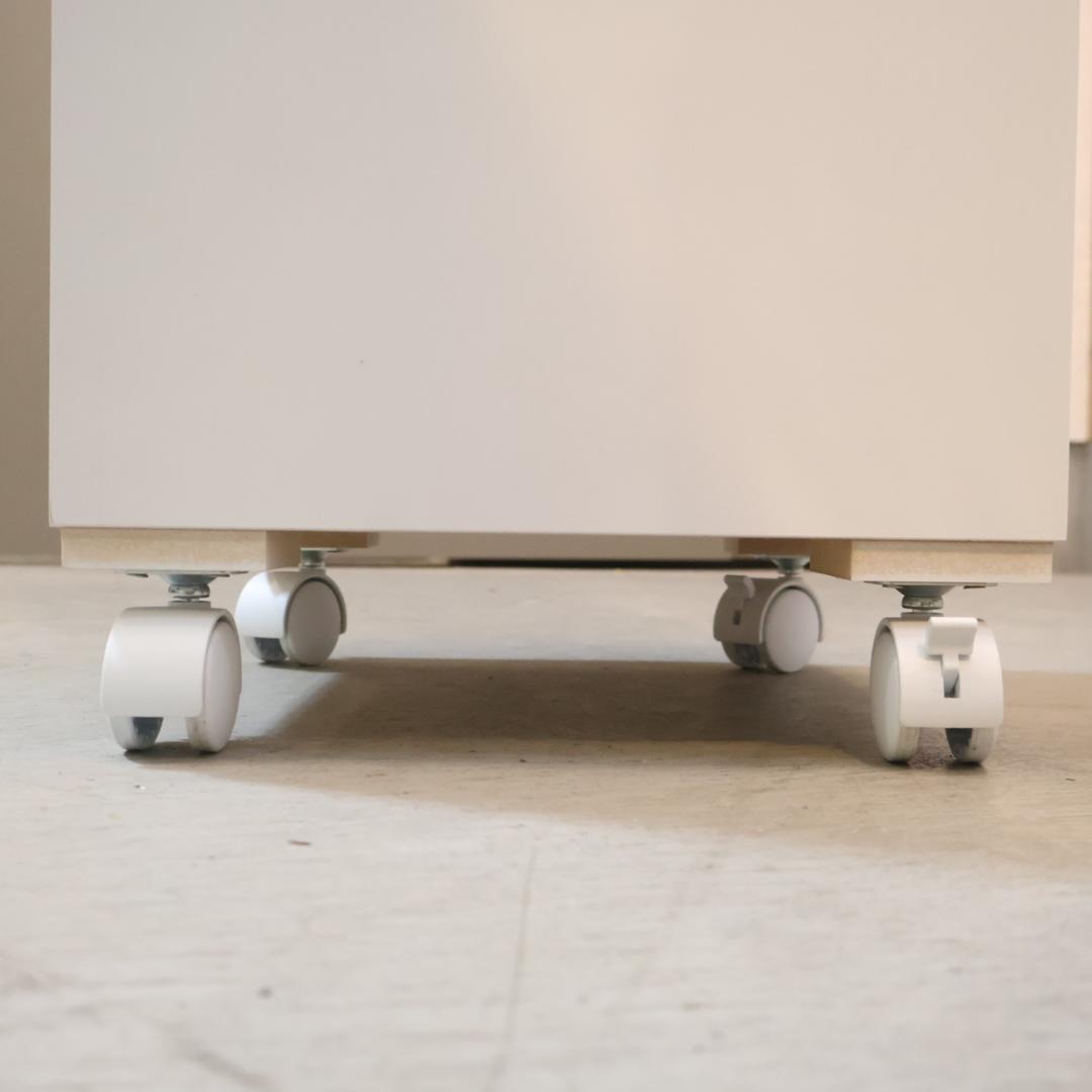 ディノス 2段 ワゴンラック キャスター付 ホワイト ブックシェルフ 本棚