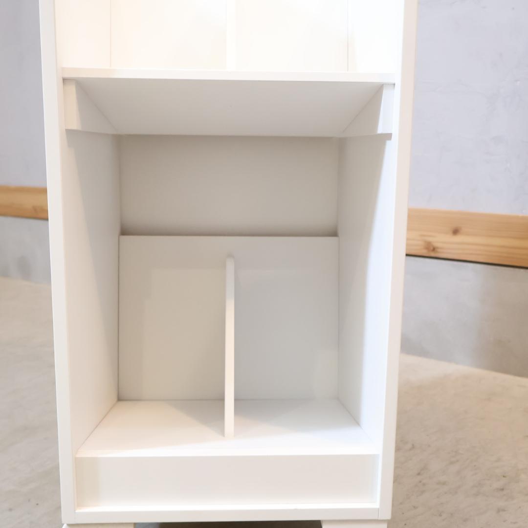 ディノス 2段 ワゴンラック キャスター付 ホワイト ブックシェルフ 本棚