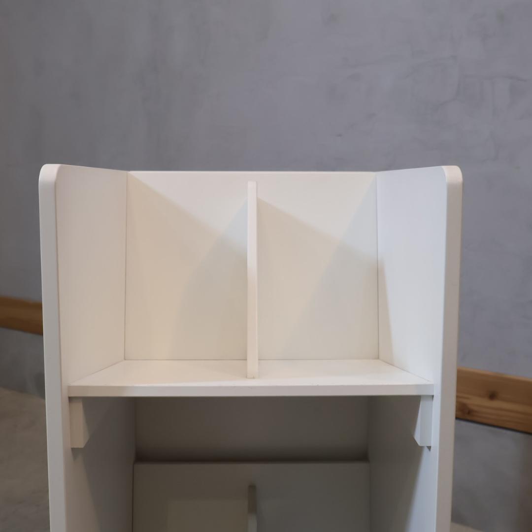 ディノス 2段 ワゴンラック キャスター付 ホワイト ブックシェルフ 本棚