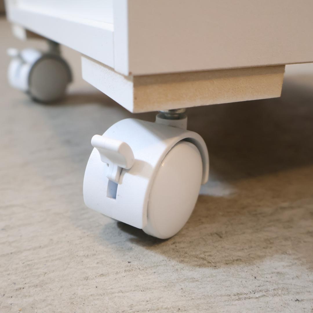 ディノス 2段 ワゴンラック キャスター付 ホワイト ブックシェルフ 本棚