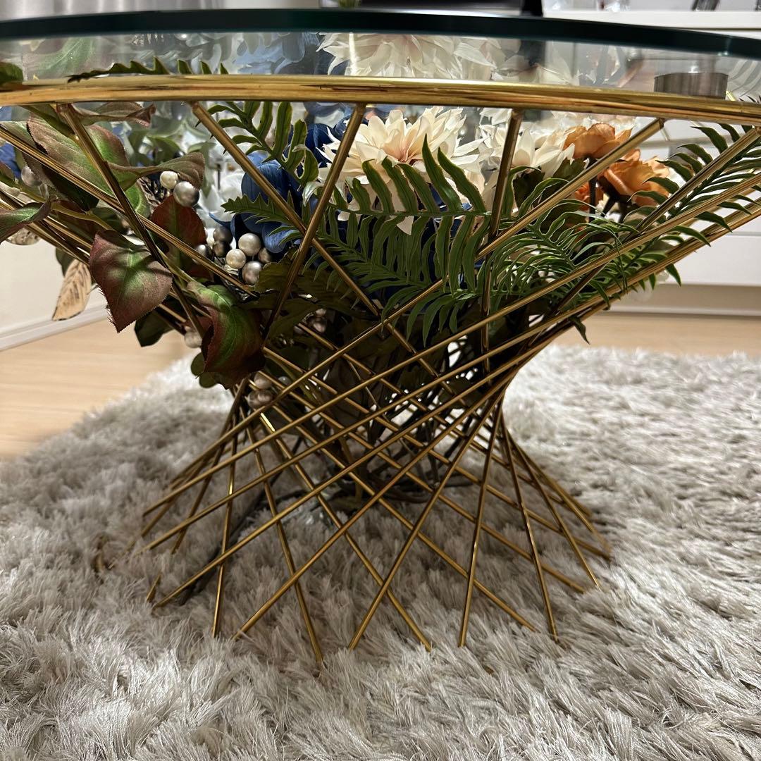 Francfranc マーリア コーヒーテーブル クリア ×ゴールド - メルカリ